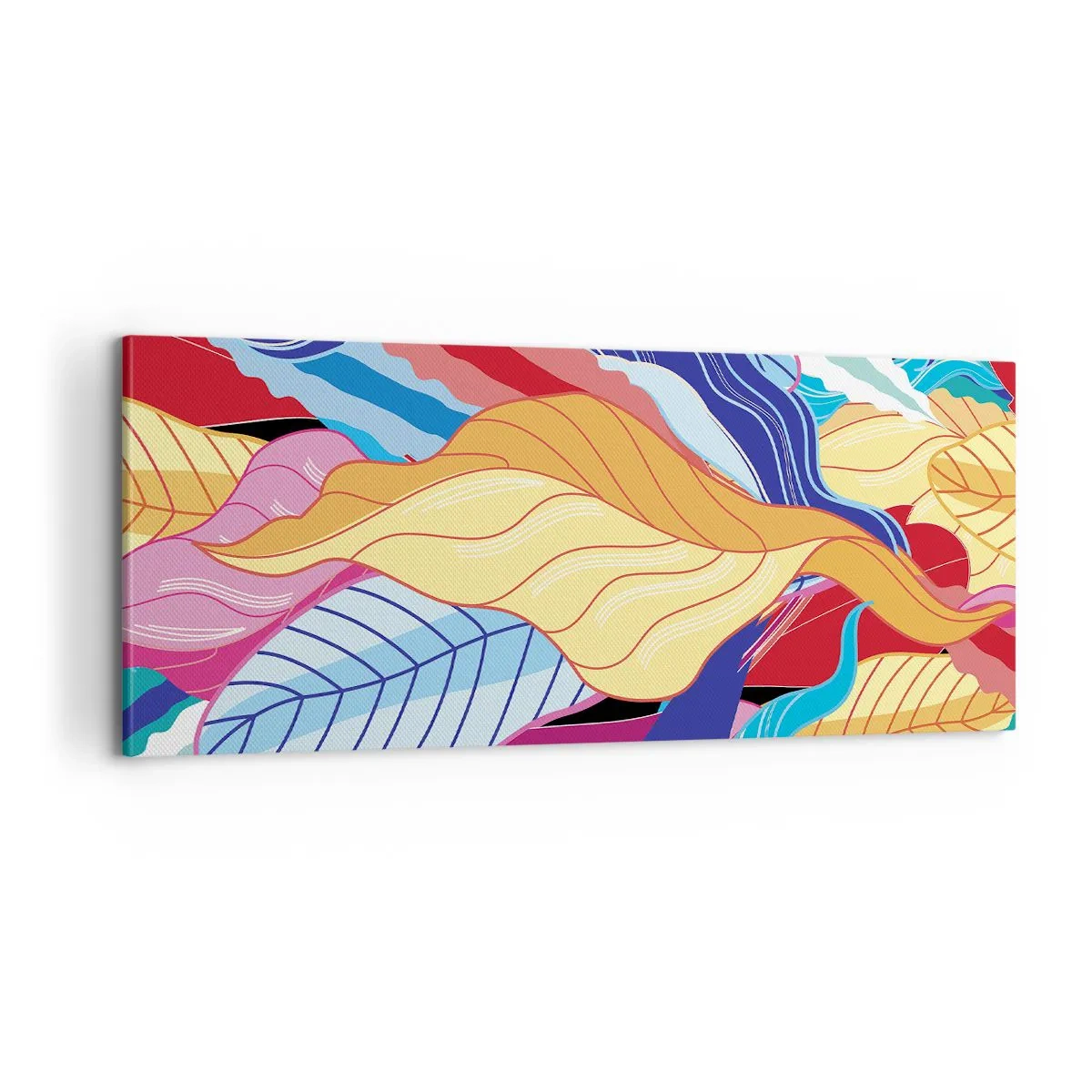 Lærredstryk - Billede på lærred - Et farverigt rod - 100x40 cm