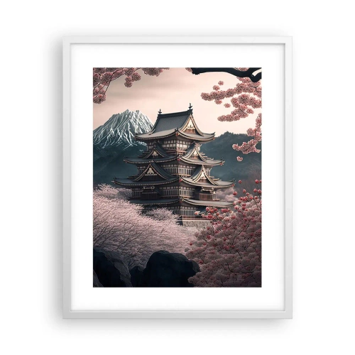 Plakat i hvid ramme - Kirsebærblomsternes land - 40x50 cm