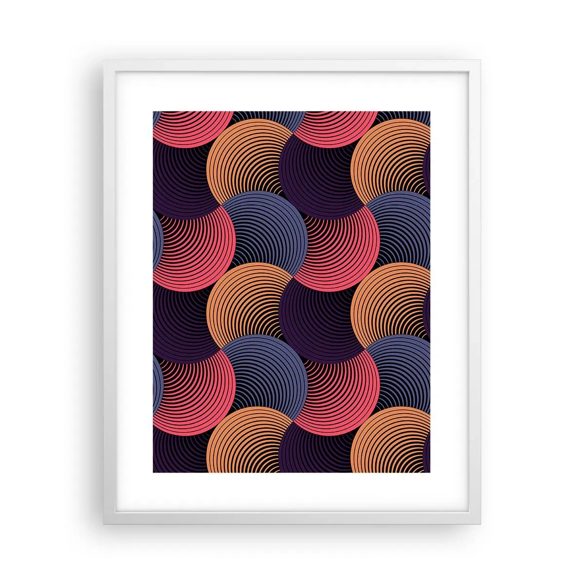 Plakat i hvid ramme - I en cirkulær rytme - 40x50 cm