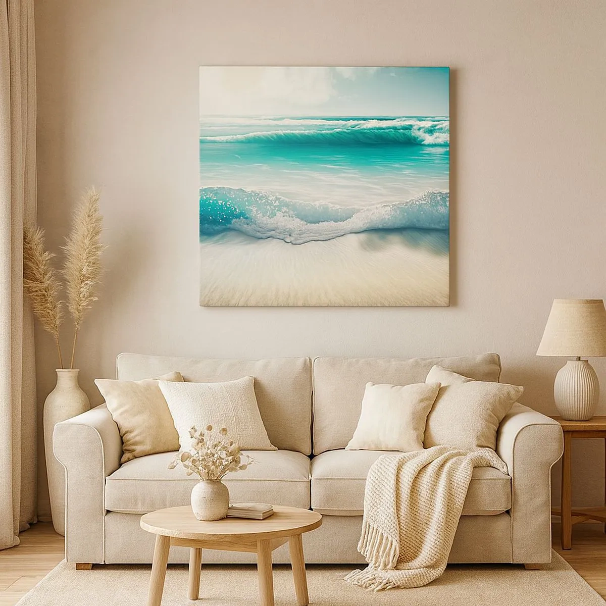 Lærredstryk - Billede på lærred - Havets ro - 30x30 cm