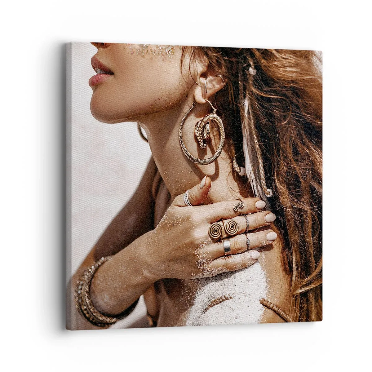 Lærredstryk - Billede på lærred - Dronning af den vilde strand - 30x30 cm