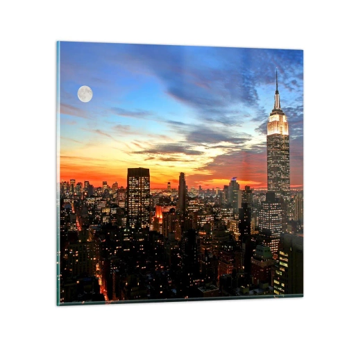 Billede på glas - En lysende amerikansk nat - 30x30 cm