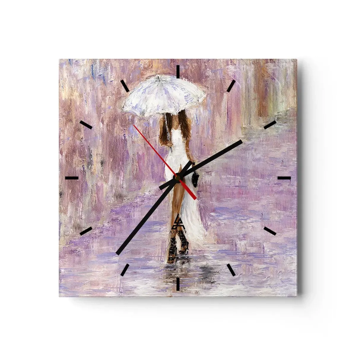 Vægur, Uret - I den syrenrøde regn - 30x30 cm