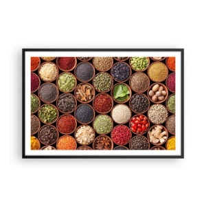 Plakat i sort ramme - Alle verdens smage - 91x61 cm