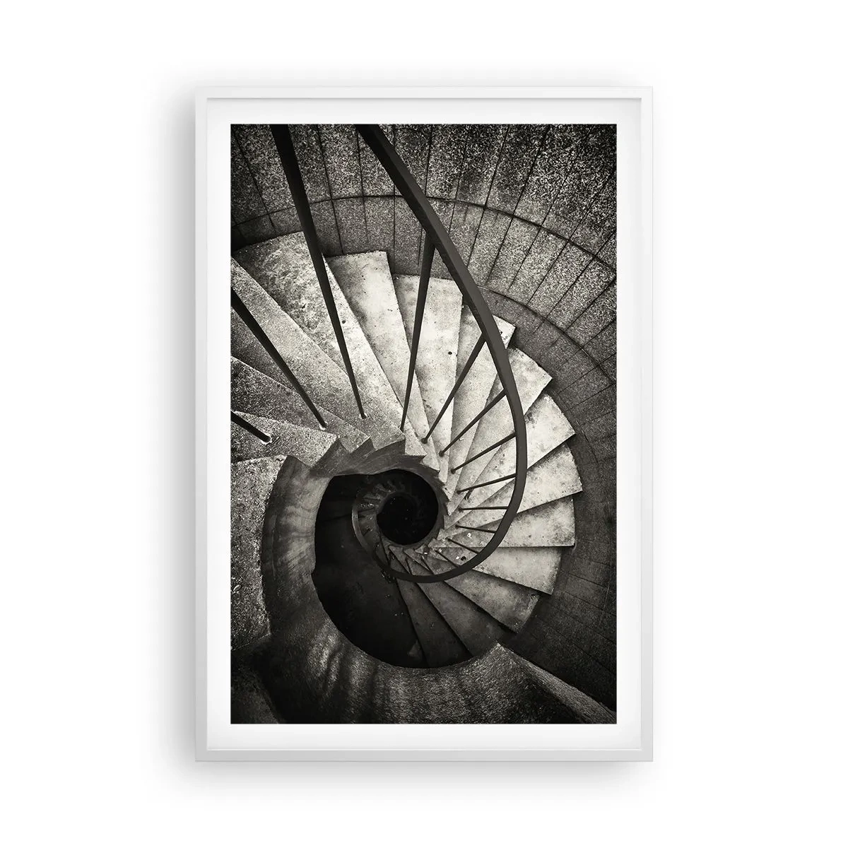Plakat i hvid ramme - Op ad trapperne, ned ad trapperne - 61x91 cm