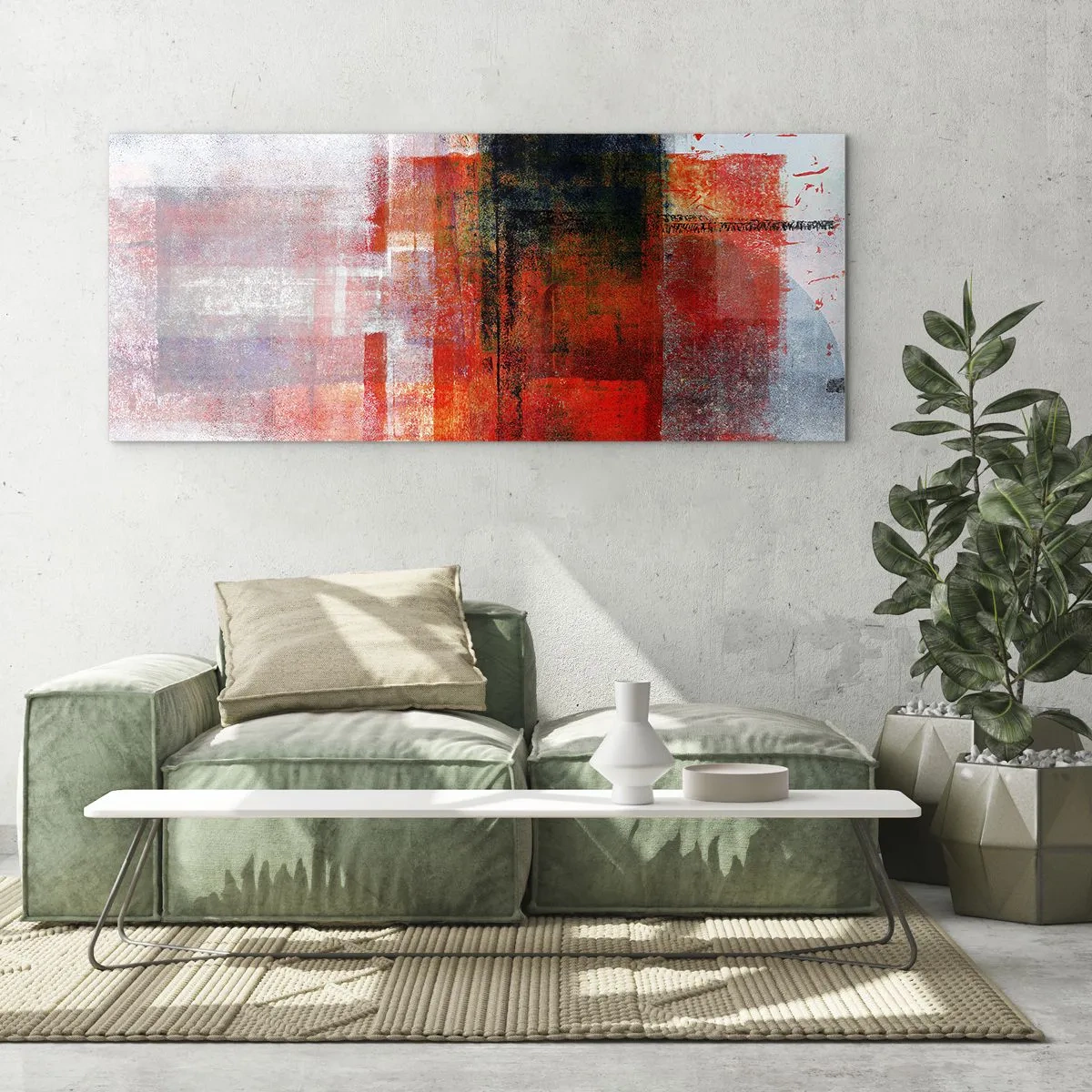 Billede på glas - Glødende komposition - 100x40 cm