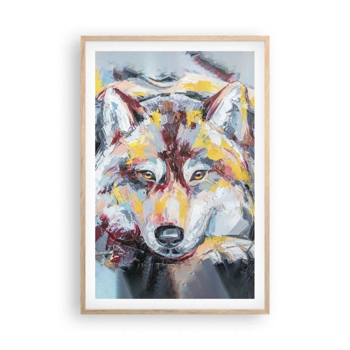 Plakat i ramme af lyst egetræ - Fred blandt kære - 61x91 cm