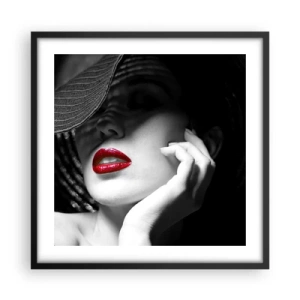 Plakat i sort ramme - Studie i skarlagenrødt - 50x50 cm