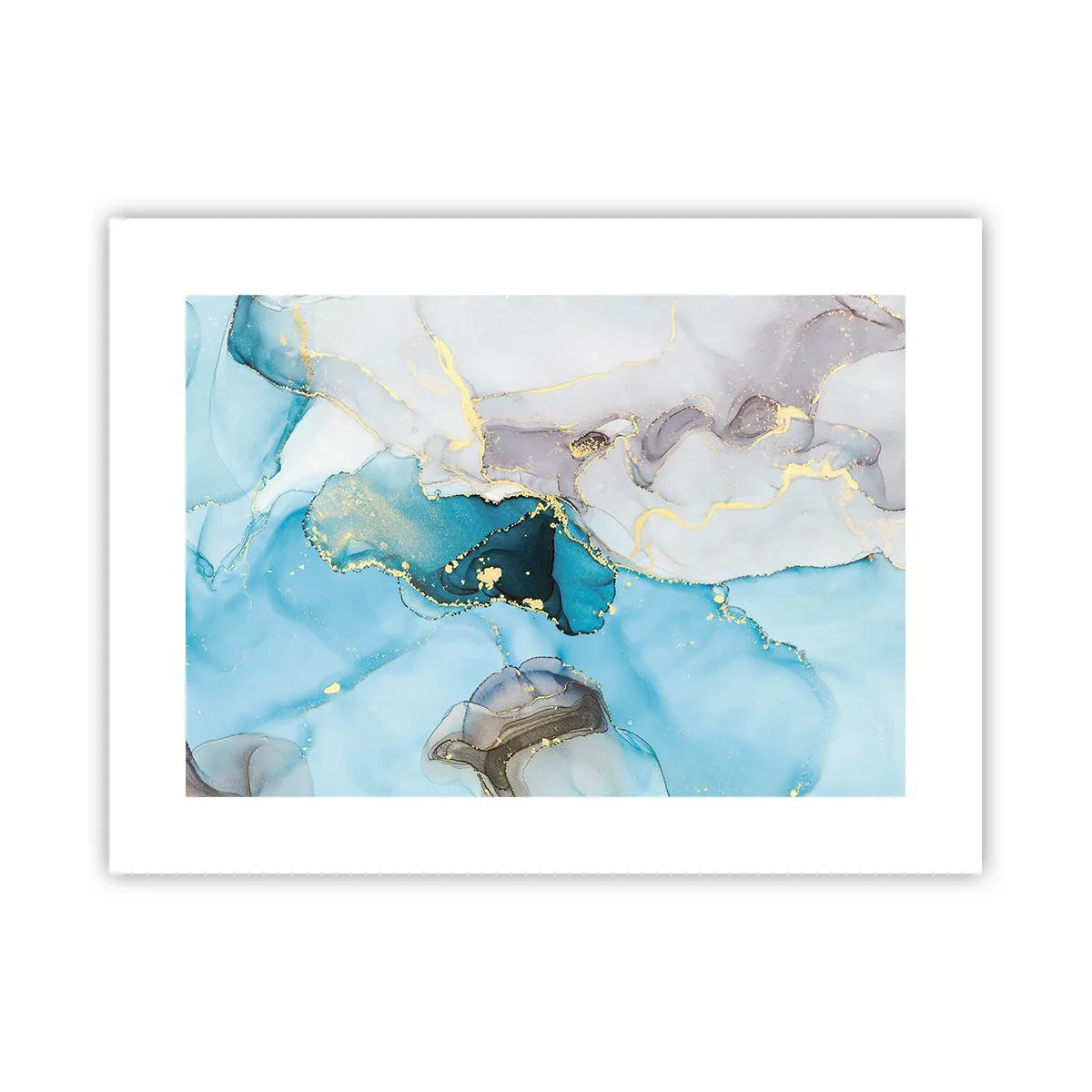 Plakat - En undersøgelse af mødet mellem grå og turkis - 40x30 cm