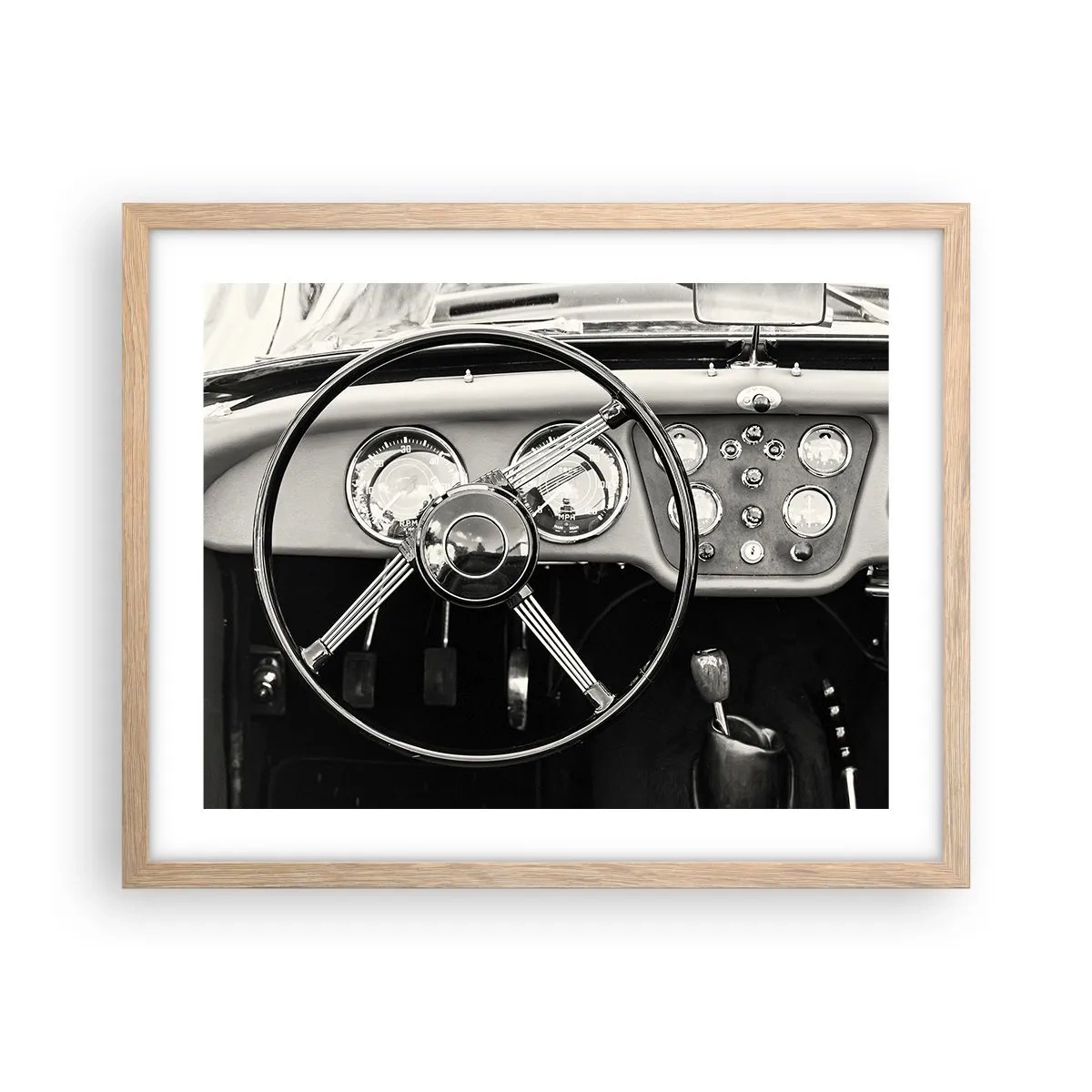 Plakat i ramme af lyst egetræ - En drøm for samlere - 50x40 cm