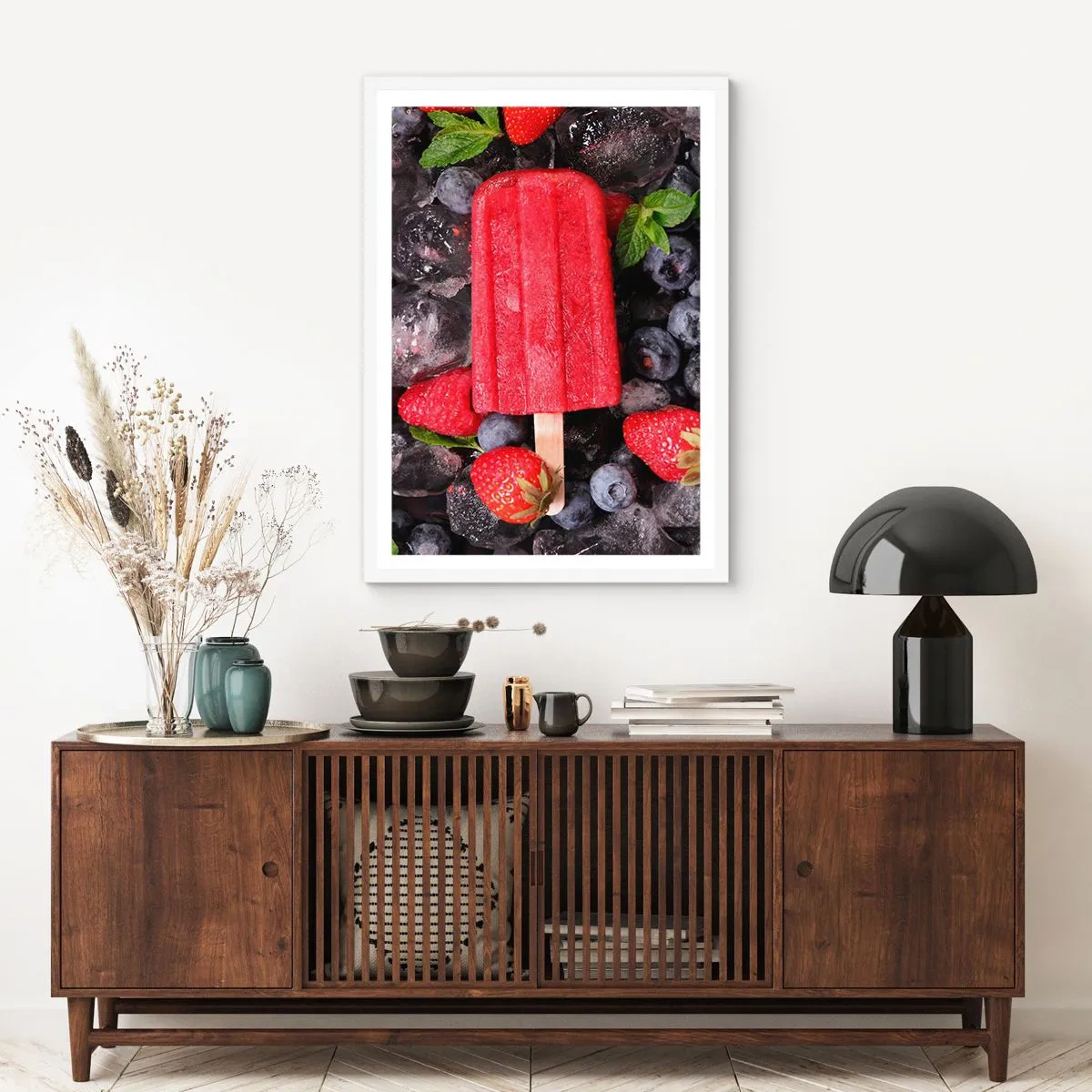 Plakat i hvid ramme - En smag af varm sommer - 61x91 cm