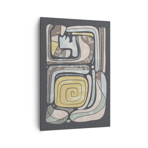 Lærredstryk - Billede på lærred - Abstraktion i en præcolumbiansk ånd - 70x100 cm
