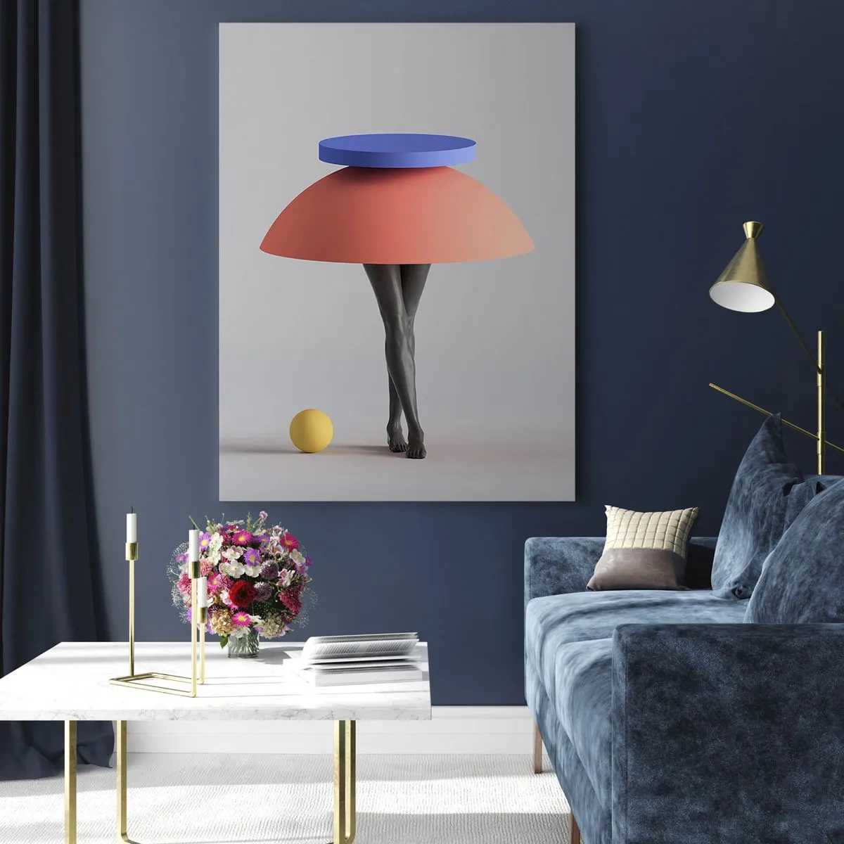 Billede på glas - Surrealistisk komposition - 50x70 cm