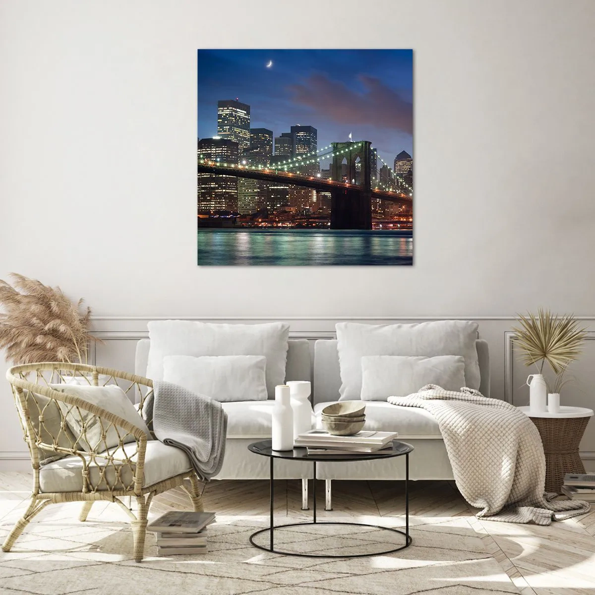 Billede på glas - Lys op om natten - 70x70 cm