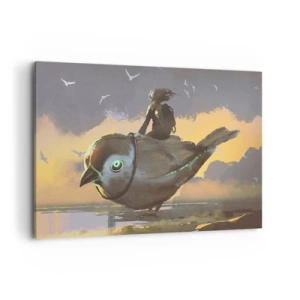 Lærredstryk - Billede på lærred - Et stop på en fantastisk rejse - 100x70 cm