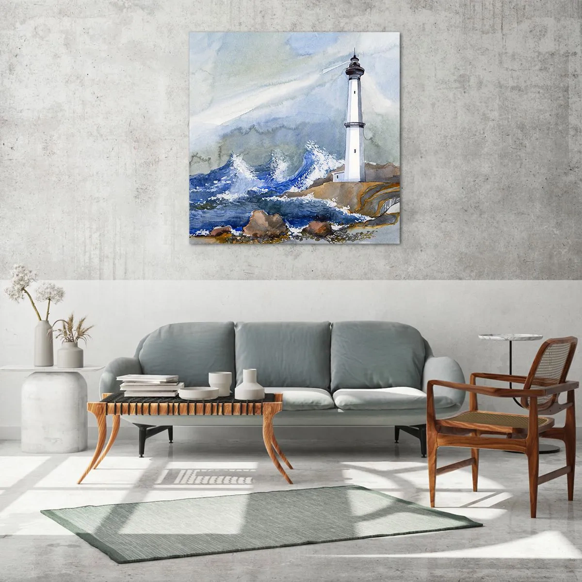 Billede på glas - Mod mørket og stormen - 60x60 cm