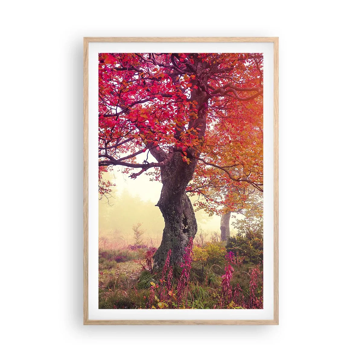 Plakat i ramme af lyst egetræ - Et væld af blomstring - 61x91 cm