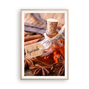 Plakat i ramme af lyst egetræ - På vej mod enhed af krop og ånd - 61x91 cm