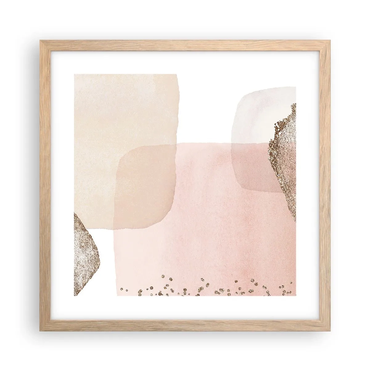 Plakat i ramme af lyst egetræ - Et kig gennem farver - 40x40 cm