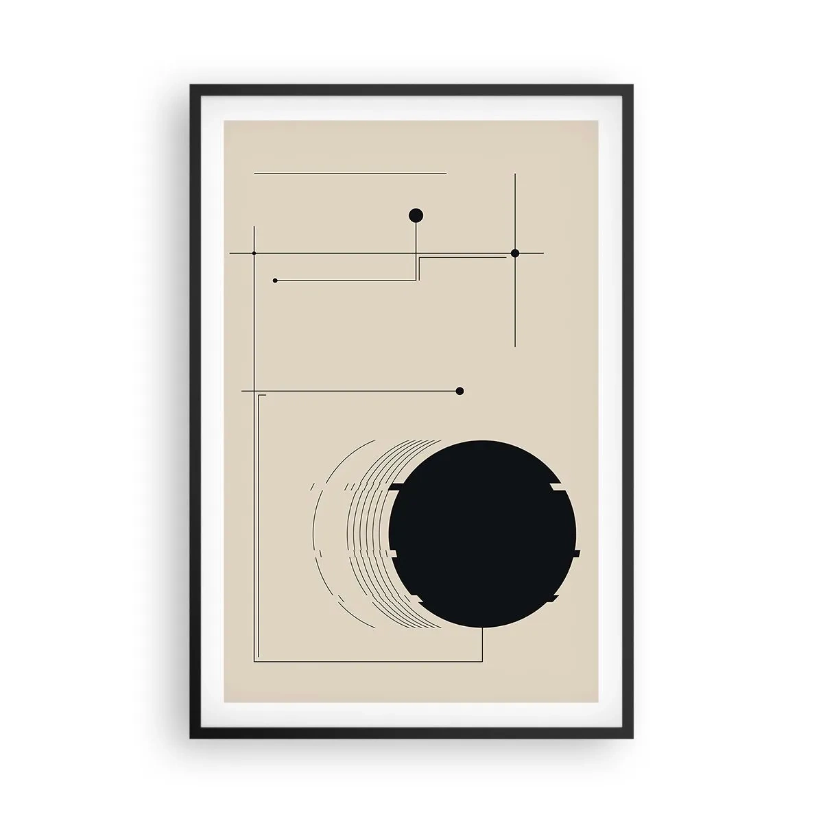 Plakat i sort ramme - Fjedrende og dynamisk komposition - 61x91 cm