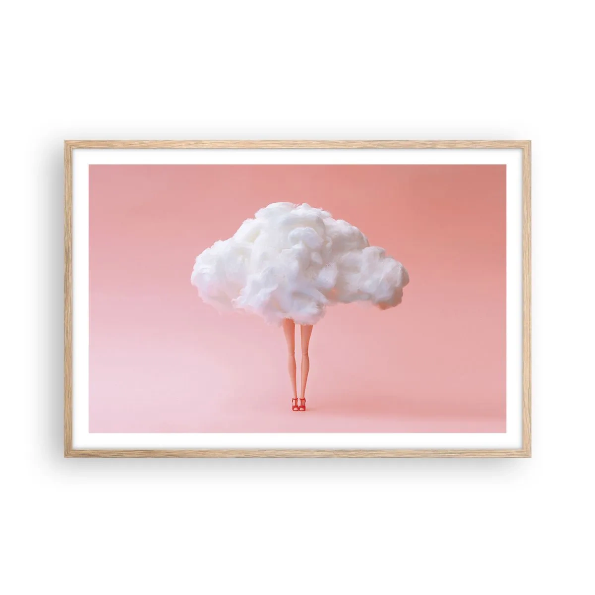 Plakat i ramme af lyst egetræ - Et sødt løfte - 91x61 cm