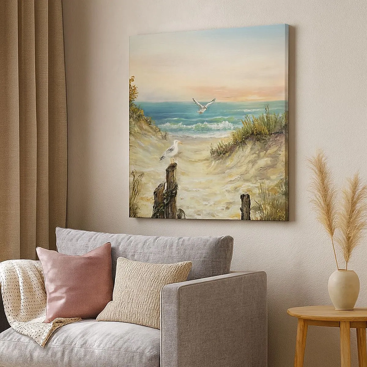 Lærredstryk - Billede på lærred - Vindstille tilbagetog - 30x30 cm