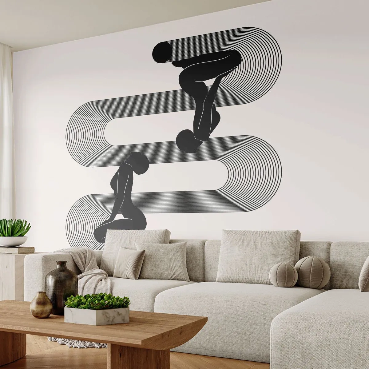 Fototapet Premium Canvas - Sensuel symmetri - Kvinder, Linjer, Meditation - 350x256 cm