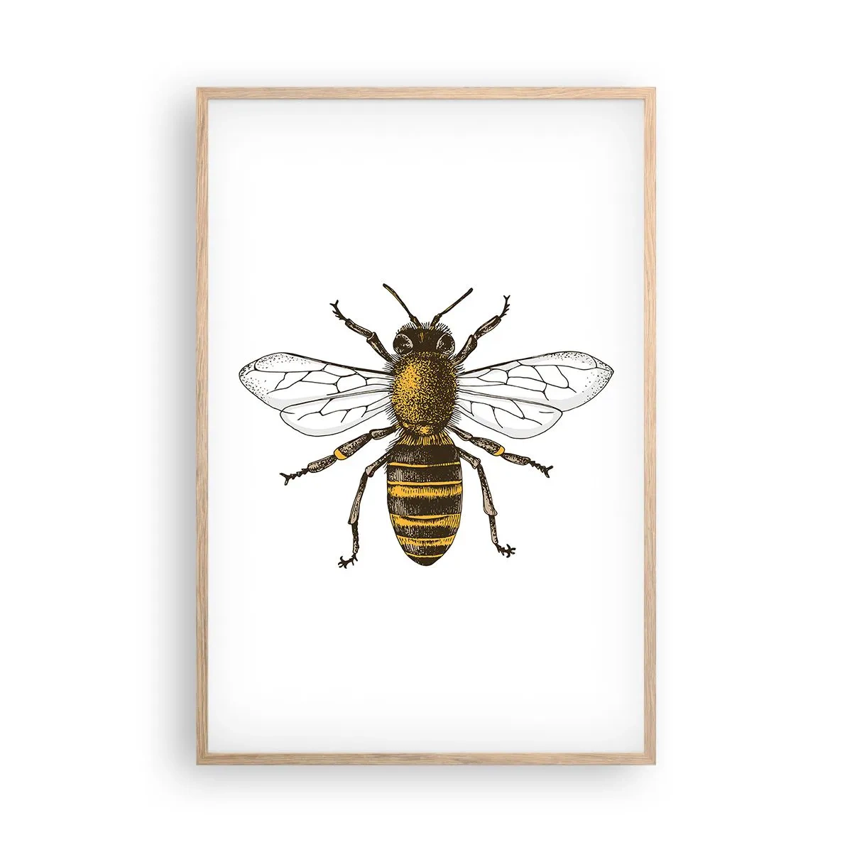 Plakat i ramme af lyst egetræ - Smuk og god - 61x91 cm