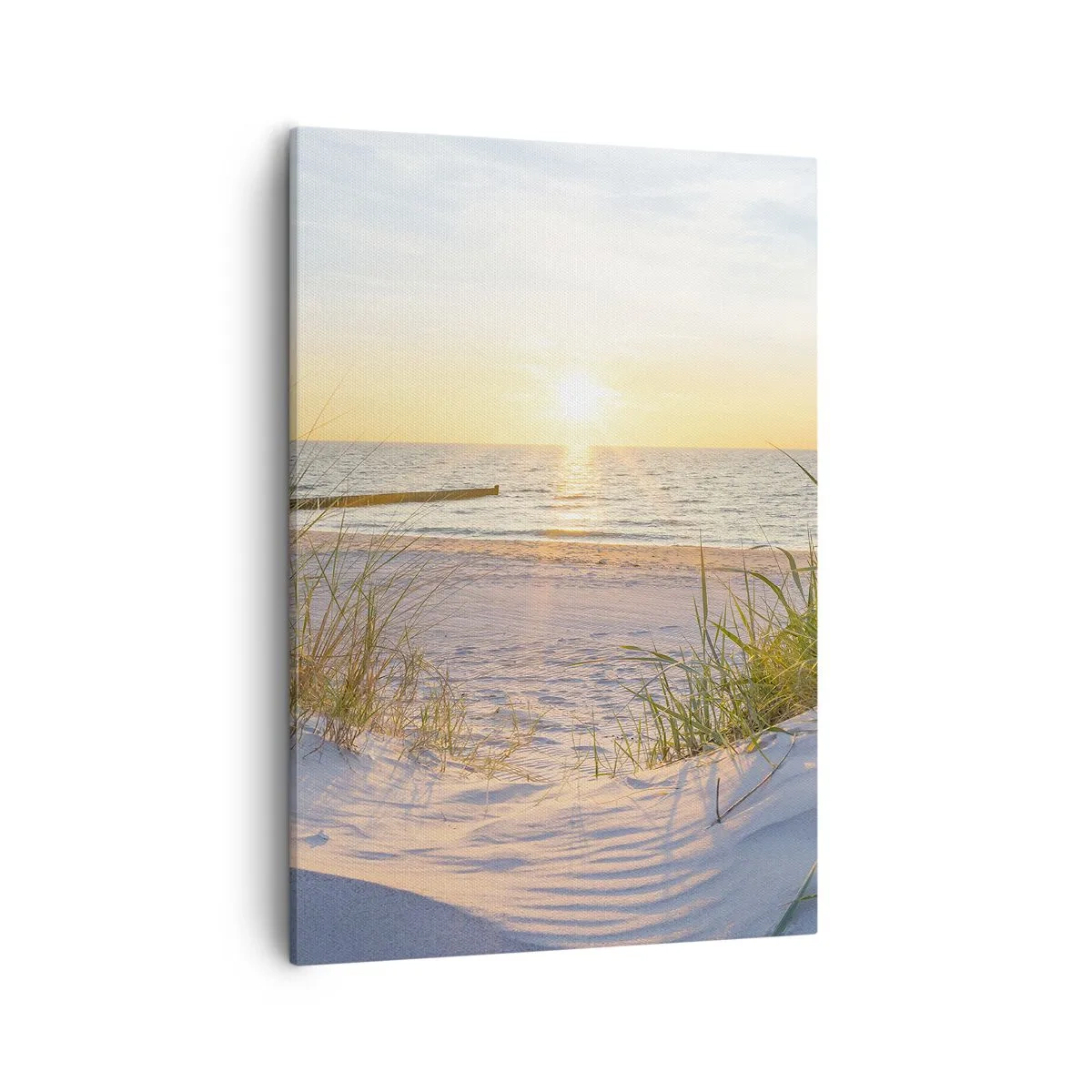 Lærredstryk - Billede på lærred - Havet brummer, fuglene synger, en vild strand midt i græsset.... - 50x70 cm