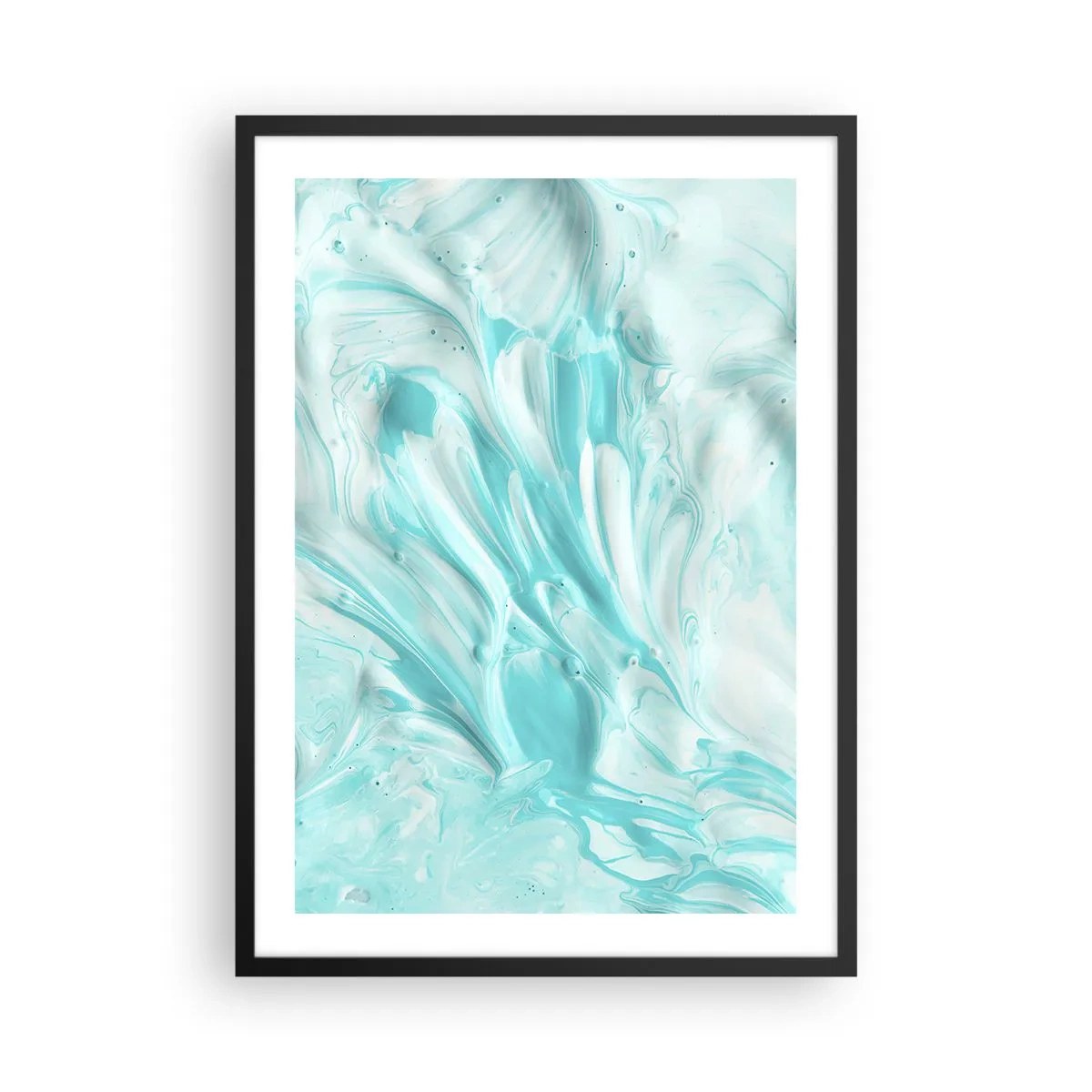 Plakat i sort ramme - Turkis abstrakt mønster - 50x70cm - For altid sammen - Moderne vægdekoration til stue og soveværelse ARTTOR