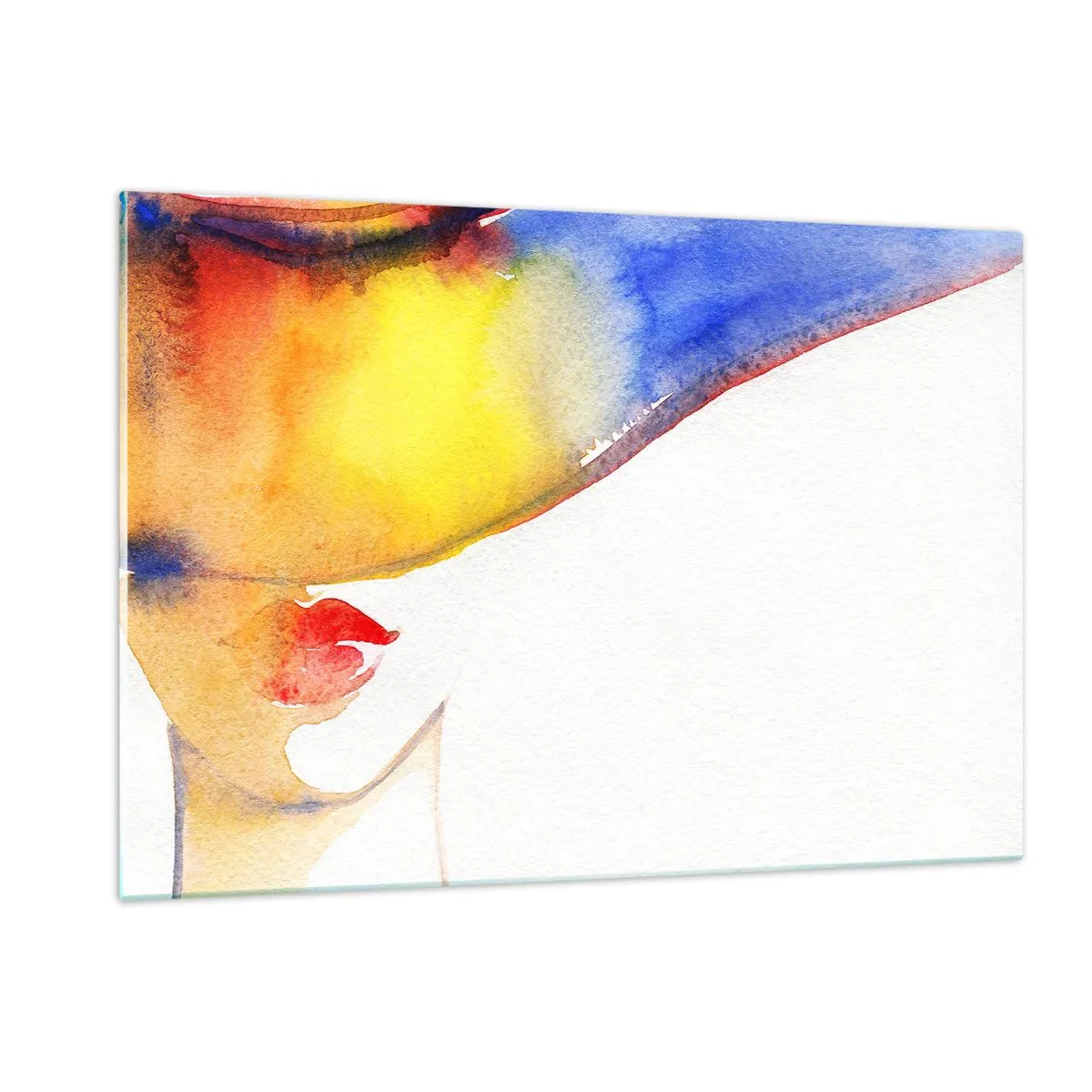 Billede på glas - Portræt af en dame    - 120x80 cm