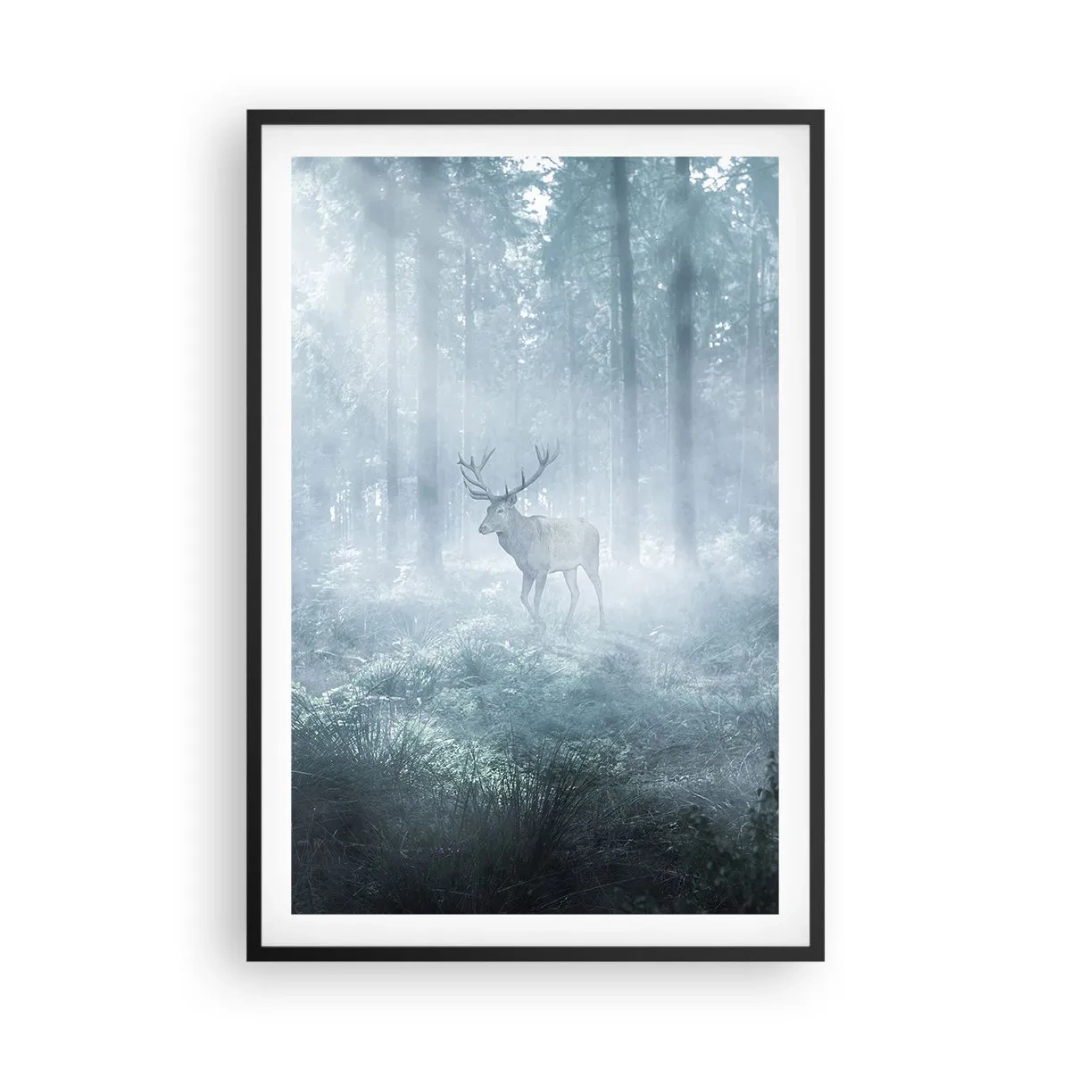 Plakat i sort ramme - Morgenvandring rundt på godset - 61x91 cm