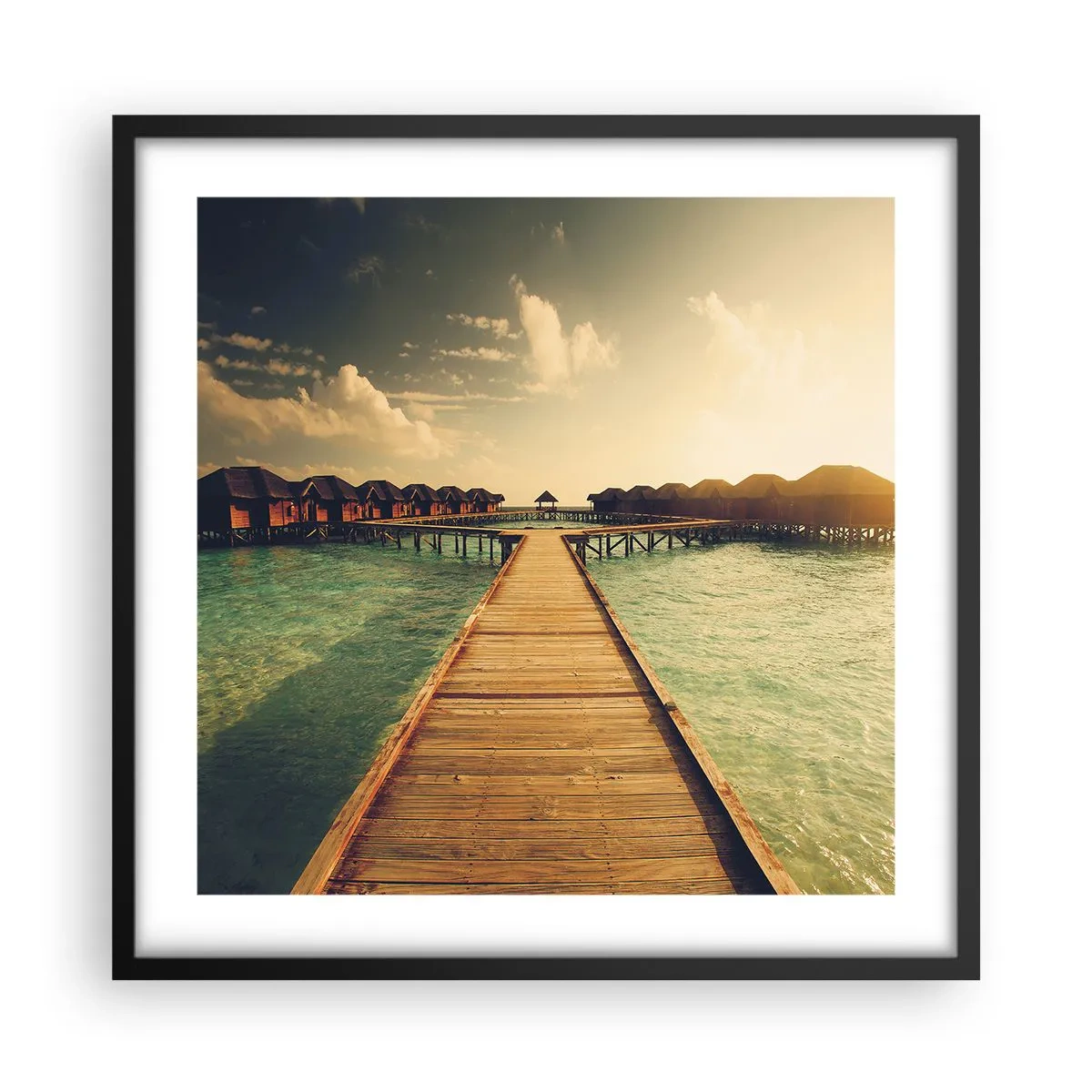 Plakat i sort ramme - En varm invitation - 50x50 cm