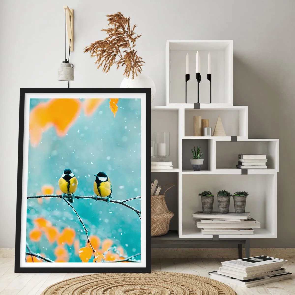 Plakat i sort ramme - Sladder om fugle - 40x50 cm