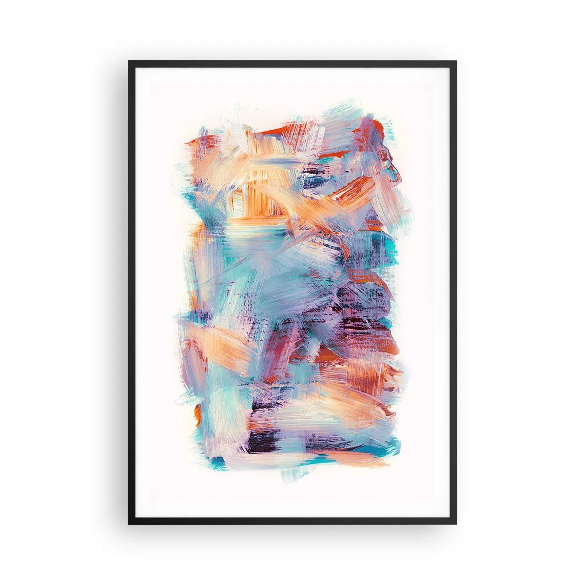 Plakat i sort ramme - Farverigt rod - 70x100 cm