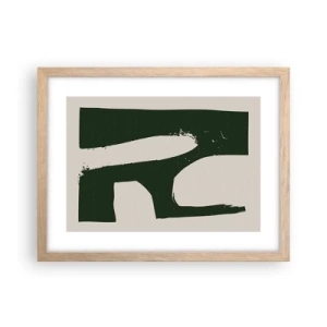 Plakat i ramme af lyst egetræ - Bugter af hvidt - 40x30 cm