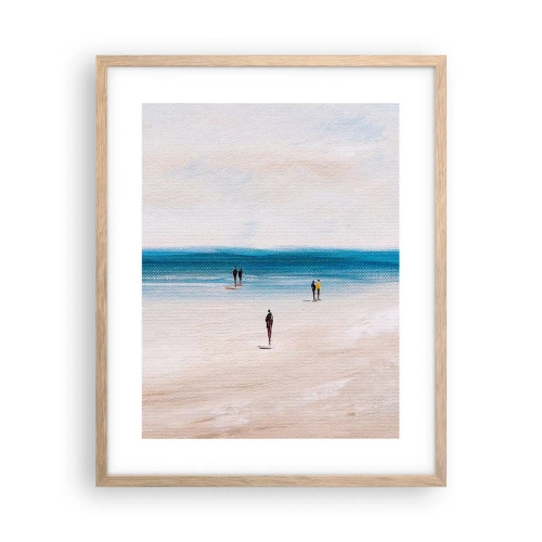 Plakat i ramme af lyst egetræ - Et naturligt behov - 40x50 cm