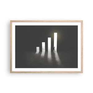 Plakat i ramme af lyst egetræ - Succes - et indtryk - 70x50 cm
