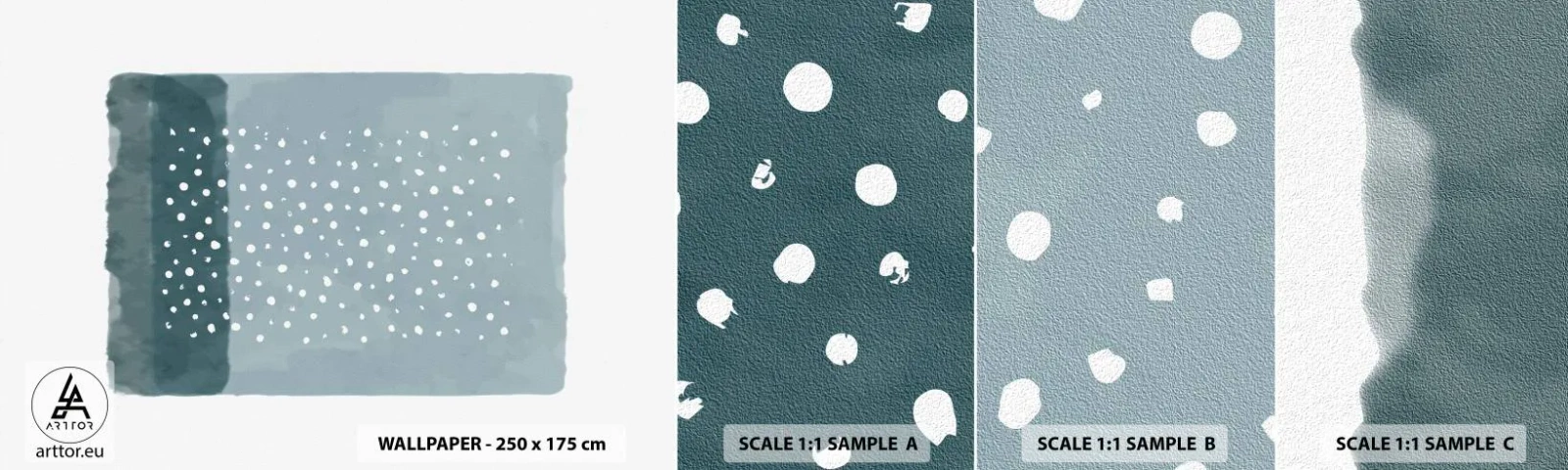 Fototapet Prøve Standard Eco - Dyrket i blåt - Abstraktion, Stykke, Minimalisme - 100x30 cm