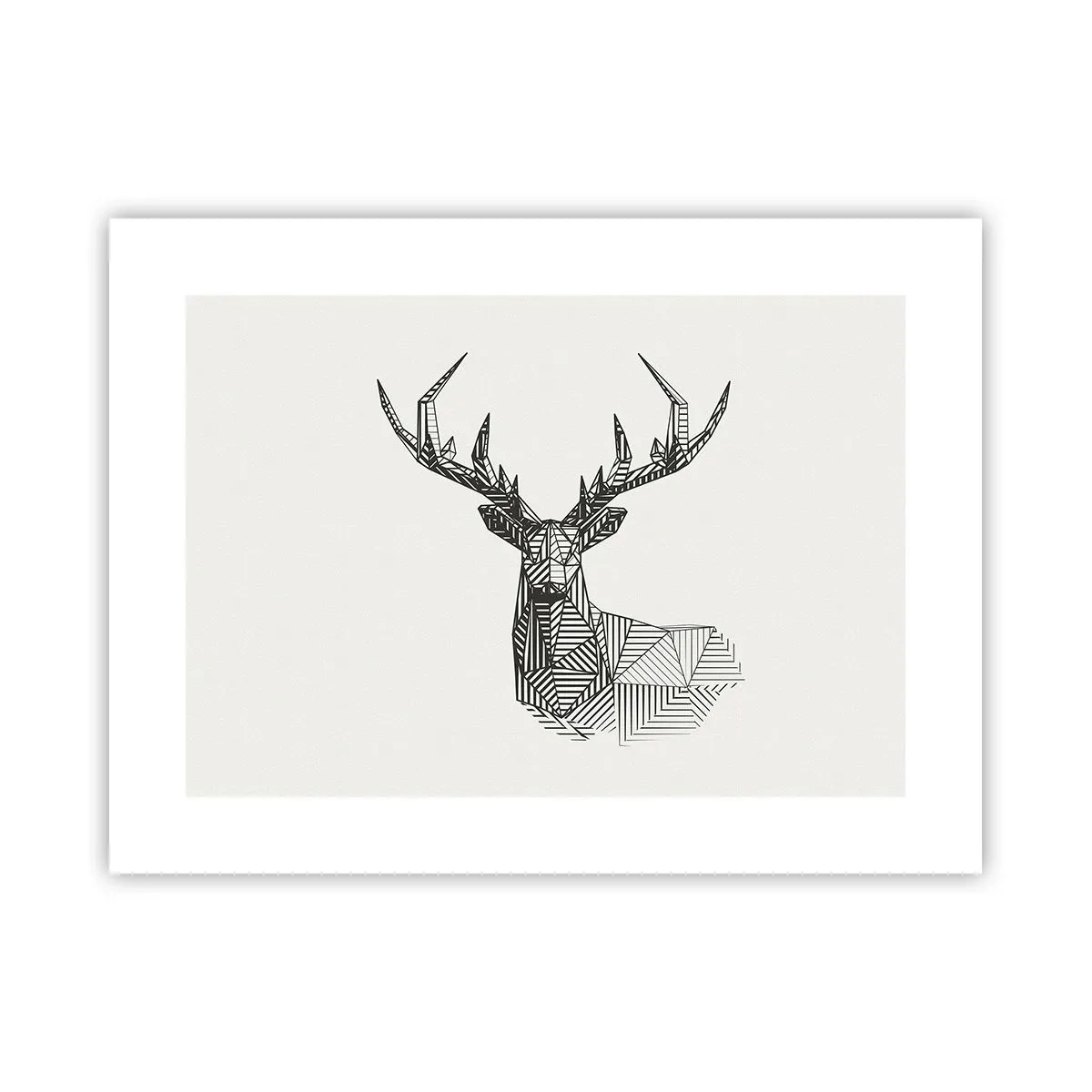 Plakat - Hjorte i kubistisk stil - 40x30 cm