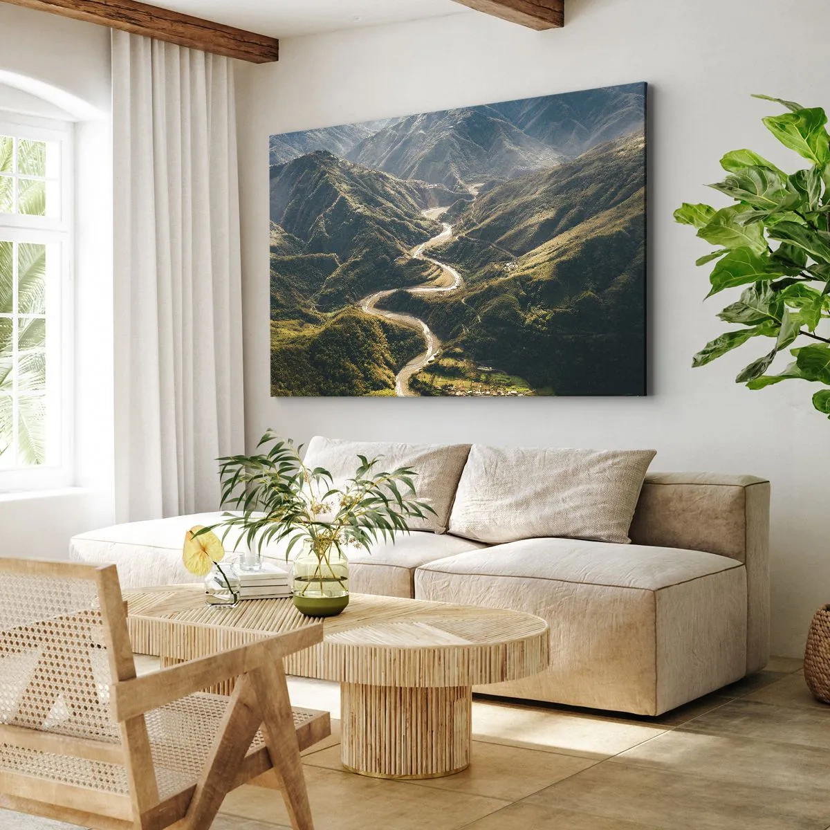 Lærredstryk - Billede på lærred - Direkte fra hjertet af bjergene - 120x80 cm