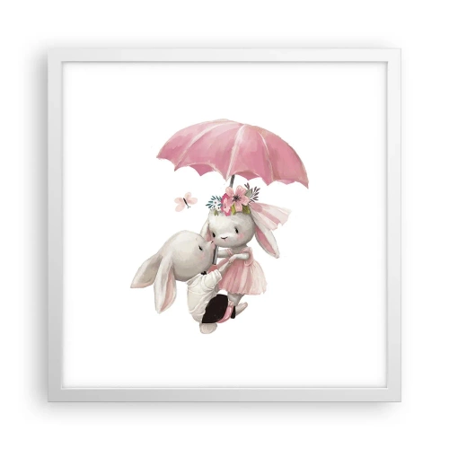 Plakat i hvid ramme - Det er kærlighed - 40x40 cm