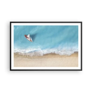 Plakat i sort ramme - På grænsen mellem blå og guld - 91x61 cm