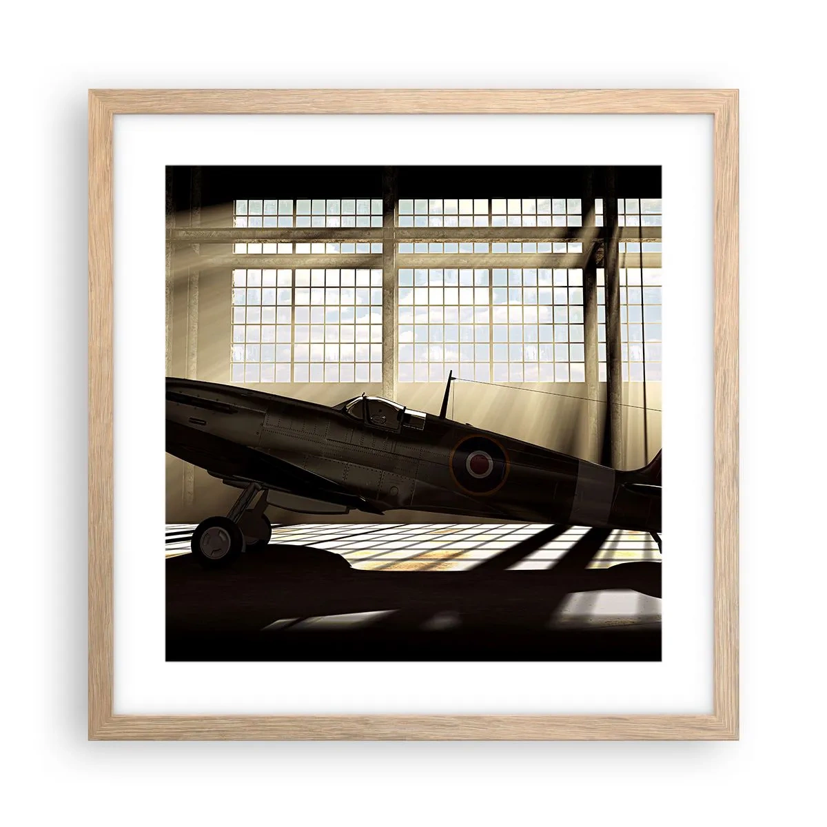 Plakat i ramme af lyst egetræ - Resten af krigeren - 40x40 cm