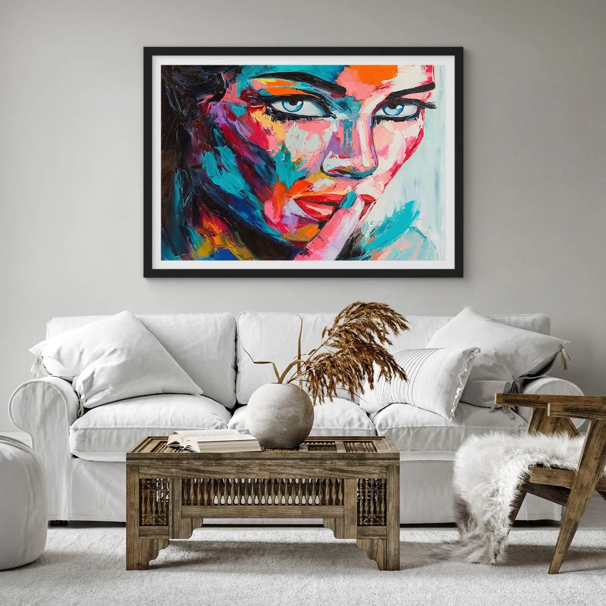 Plakat i sort ramme - Vores første hemmelighed - 100x70 cm