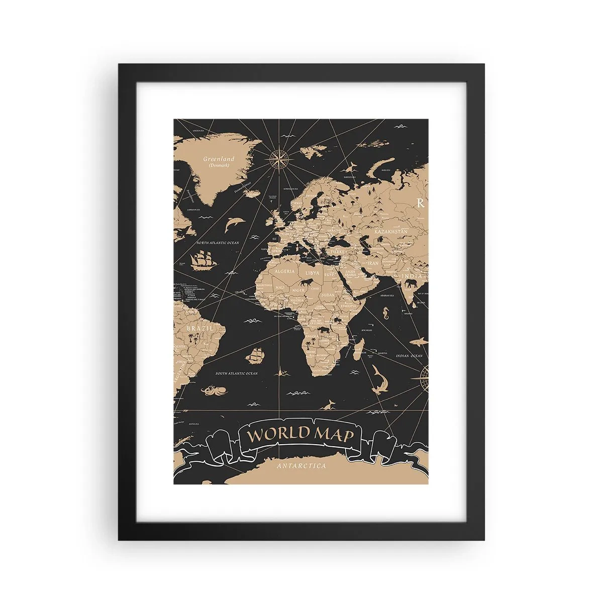 Plakat i sort ramme - Grænserne for min verden - 30x40 cm