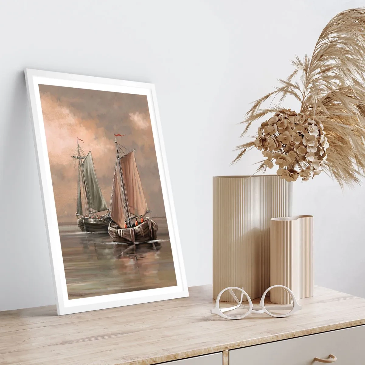 Plakat i hvid ramme - Sømændenes tilbagevenden - 40x50 cm