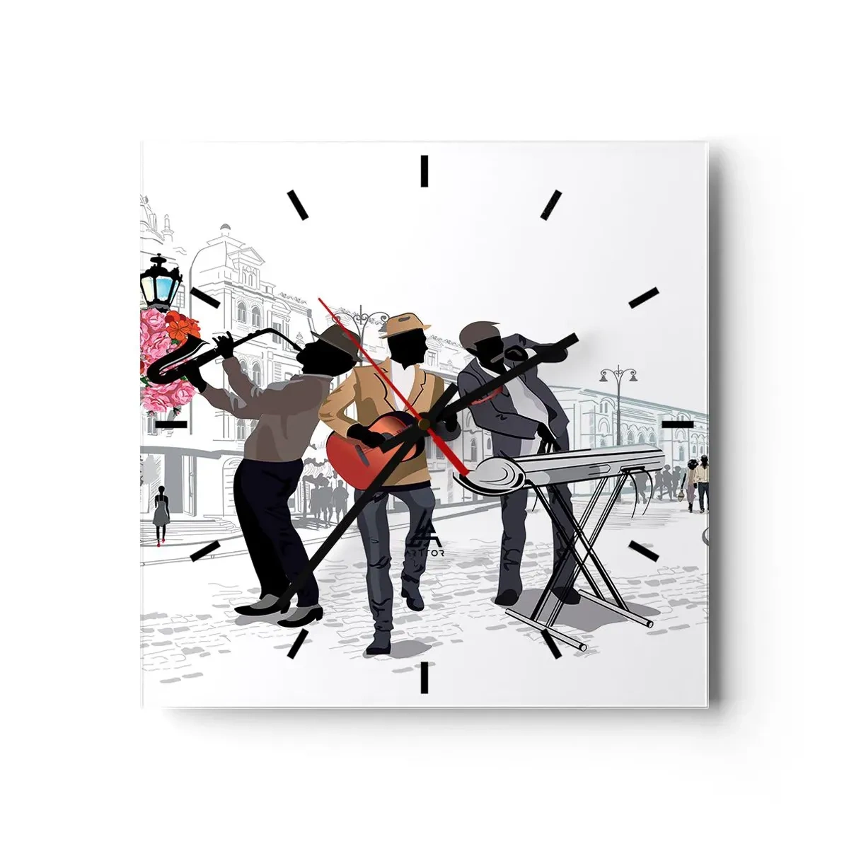 Vægur, Uret - Gademusik - 40x40 cm