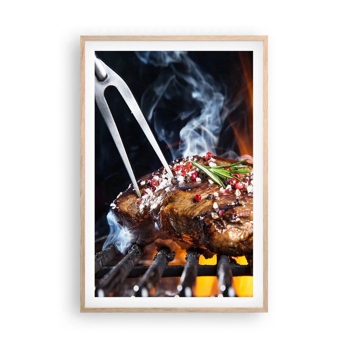 Plakat i ramme af lyst egetræ - Saftig og velduftende - 61x91 cm