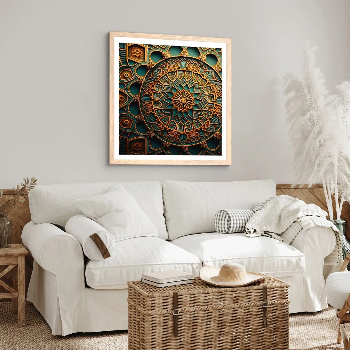 Plakat i ramme af lyst egetræ - I et arabisk klima - 30x30 cm